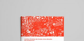 Portada del catálogo "Archivo Christian de Groote. Cinco décadas de arquitectura", bajo la curatoría de Emilio De la Cerda, Paulette Sirner y Olivia Puga, con el diseño de montaje de Beals Lyon Arquitectos (Alejandro Beals, Loreto Lyon y colaboración de Valentina Yankovic).